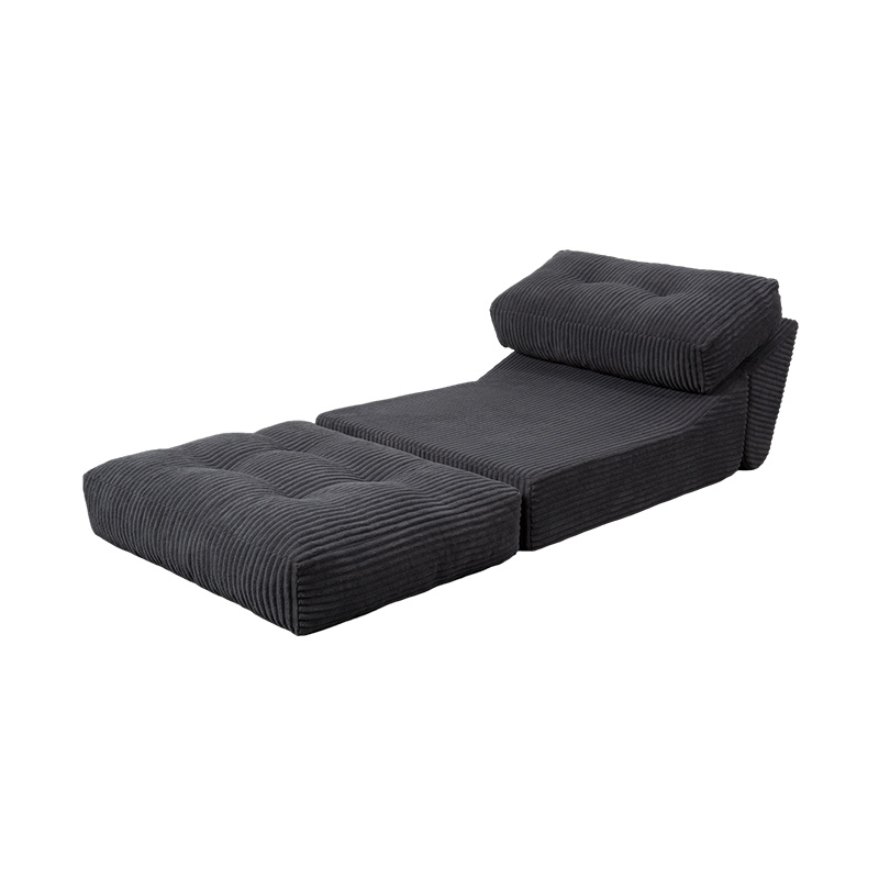 Sammenfoldelig multifunktionel fuldskum sovesofa i mørkegrå fløjlsbukser med ergonomisk ryglæn Sammenfoldelig multifunktionel fuldskum sovesofa i mørkegrå fløjlsbukser med ergonomisk ryglæn