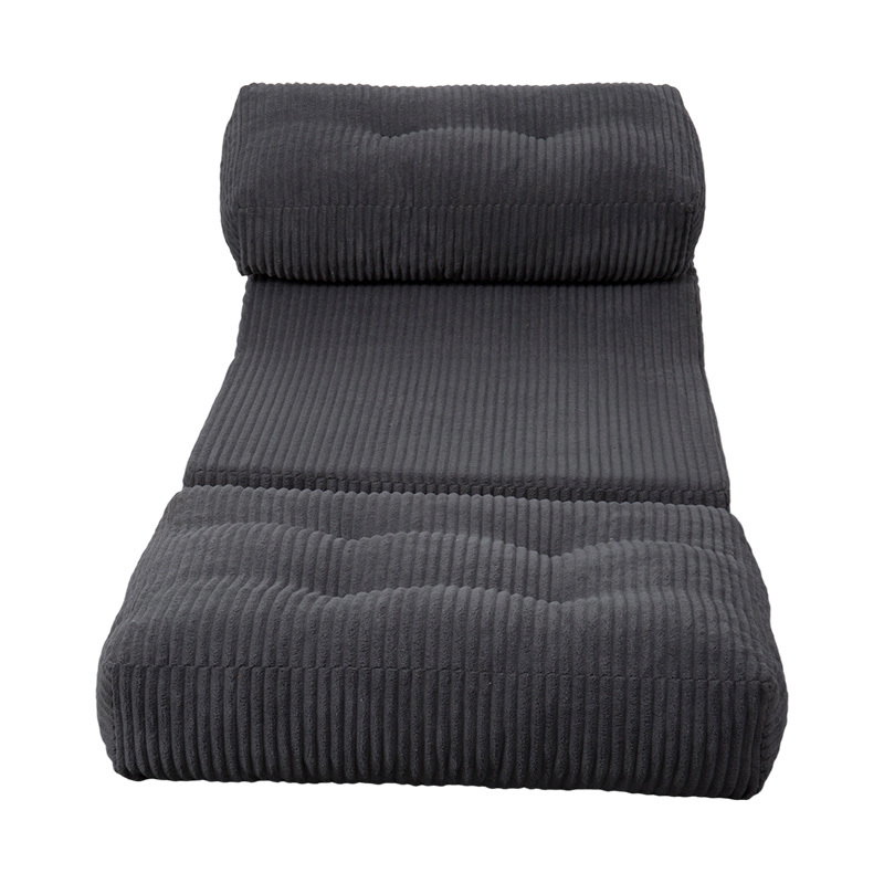 Sammenfoldelig multifunktionel fuldskum sovesofa i mørkegrå fløjlsbukser med ergonomisk ryglæn Sammenfoldelig multifunktionel fuldskum sovesofa i mørkegrå fløjlsbukser med ergonomisk ryglæn
