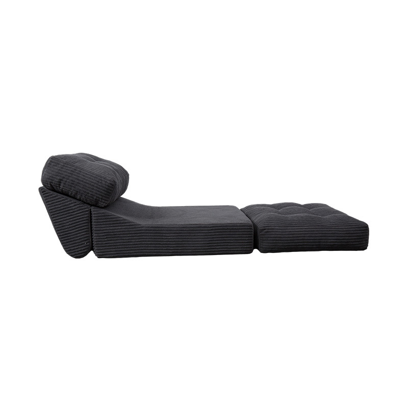 Sammenfoldelig multifunktionel fuldskum sovesofa i mørkegrå fløjlsbukser med ergonomisk ryglæn Sammenfoldelig multifunktionel fuldskum sovesofa i mørkegrå fløjlsbukser med ergonomisk ryglæn