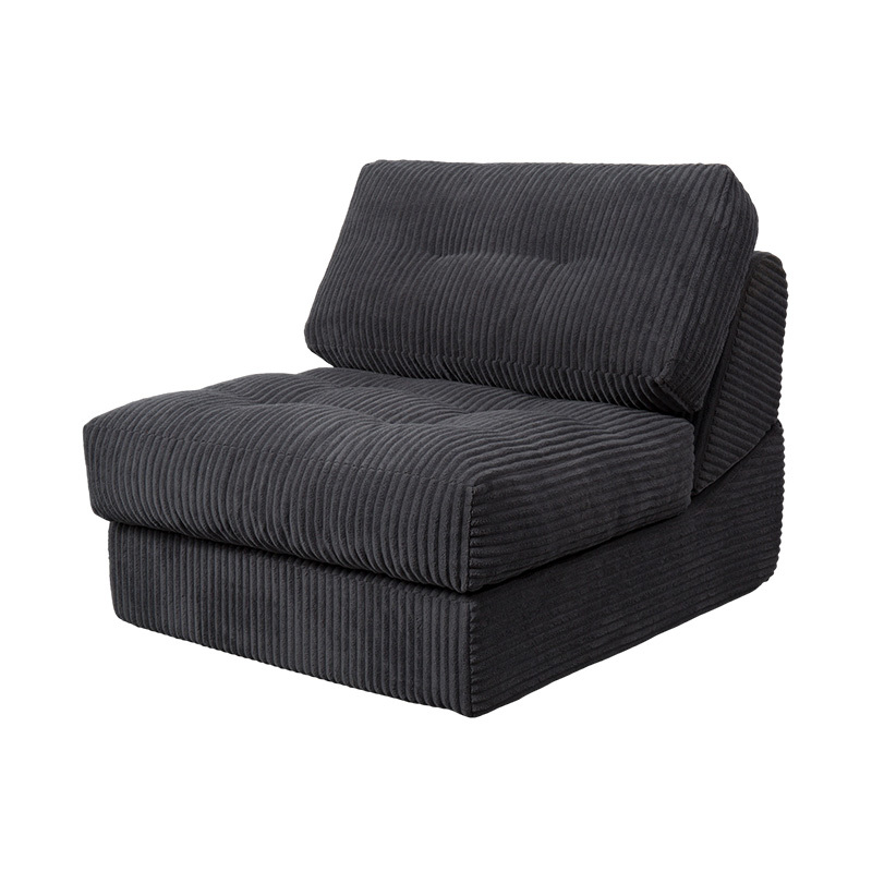 Sammenfoldelig multifunktionel fuldskum sovesofa i mørkegrå fløjlsbukser med ergonomisk ryglæn Sammenfoldelig multifunktionel fuldskum sovesofa i mørkegrå fløjlsbukser med ergonomisk ryglæn