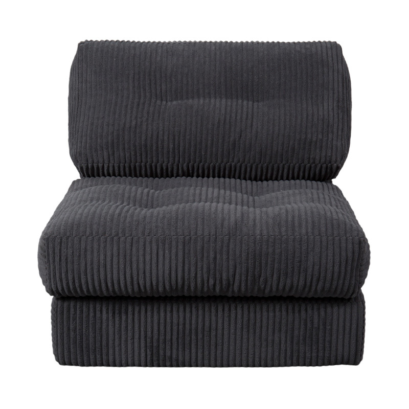 Sammenfoldelig multifunktionel fuldskum sovesofa i mørkegrå fløjlsbukser med ergonomisk ryglæn Sammenfoldelig multifunktionel fuldskum sovesofa i mørkegrå fløjlsbukser med ergonomisk ryglæn