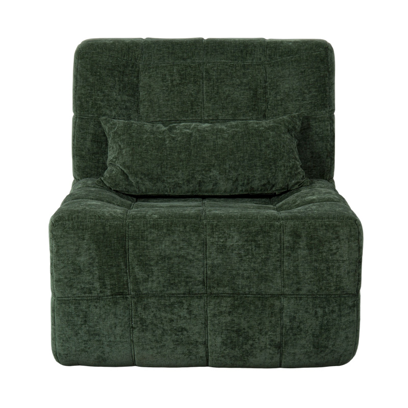 Oversized enkelt fuldskumsofa i smaragdgrøn fløjlsbukser med blokdesign Oversized enkelt fuldskumsofa i smaragdgrøn fløjlsbukser med blokdesign