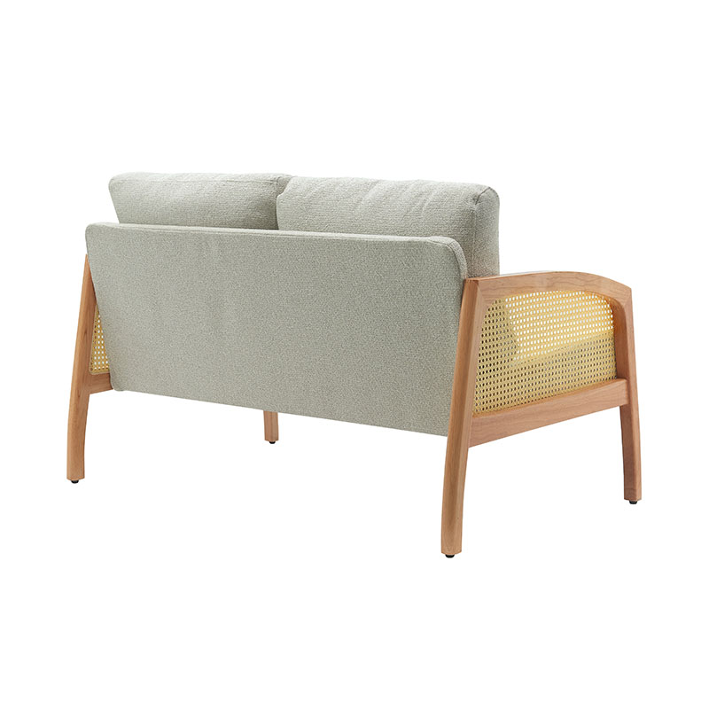 Rattan armlæn linned sofa