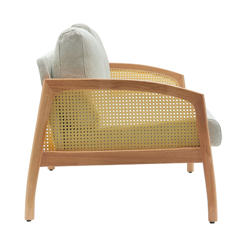 Rattan armlæn linned sofa