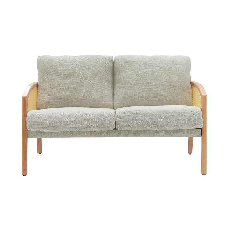 Rattan armlæn linned sofa