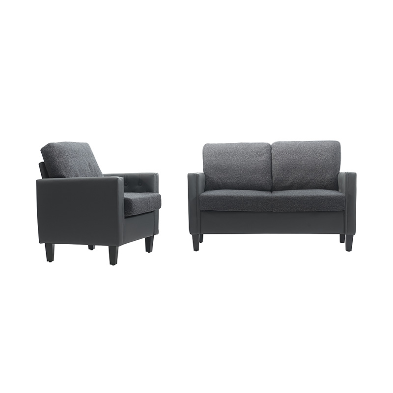 Mørkeblå Star Patchwork lædersofa