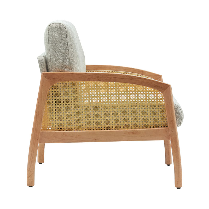 Rattan armlæn linned sofa