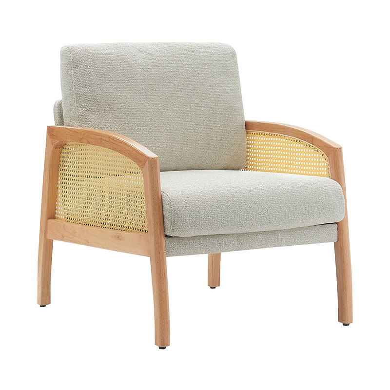Rattan armlæn linned sofa