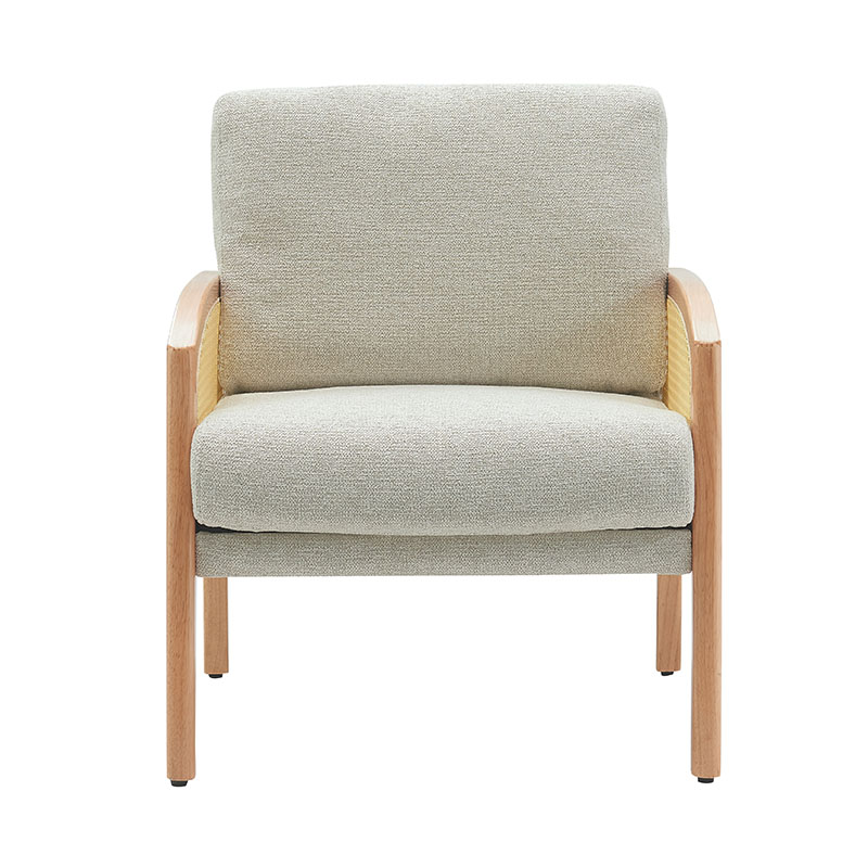 Rattan armlæn linned sofa